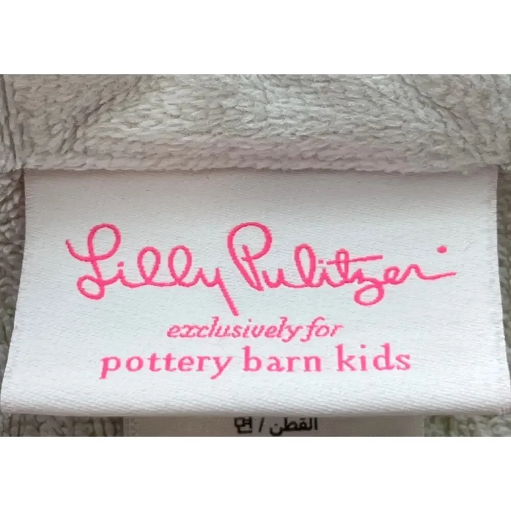 Lilly Pulitzer & Pottery Barn Kids 100% Cotton Beach Hooded Towel Green/Pink